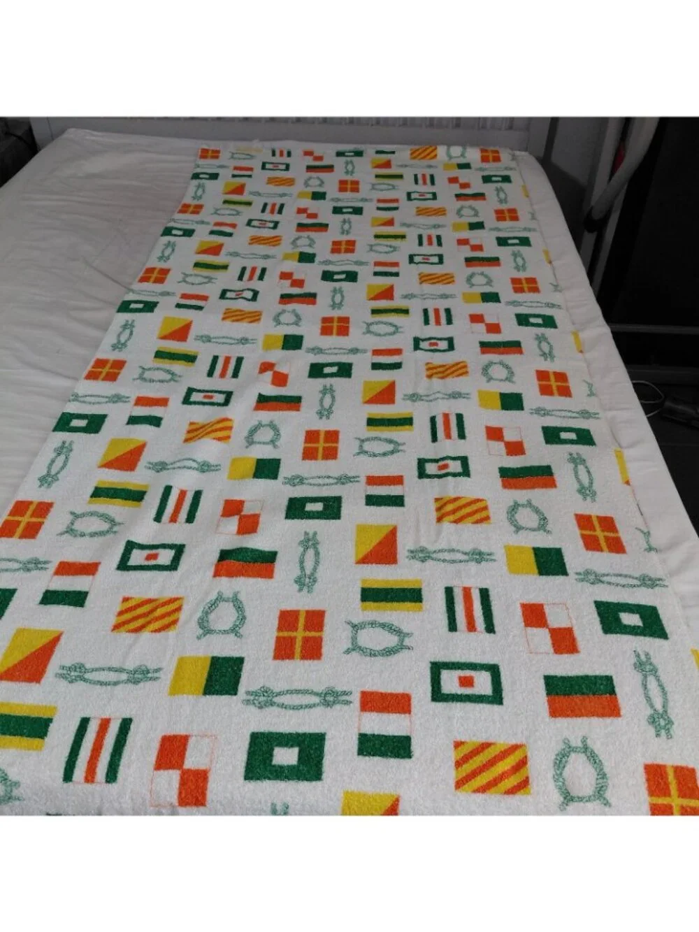 Vint Nautical Flag Beach Towel Large Cotton Blanket Rope Flag Print Beach Pool